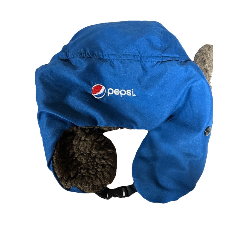Chicago Cubs Pepsi Promo Trapper Hat Faux Fur Ear Flap Blue One Size